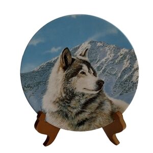 Vtg Thomas Hirata Wolf Collectors Plate